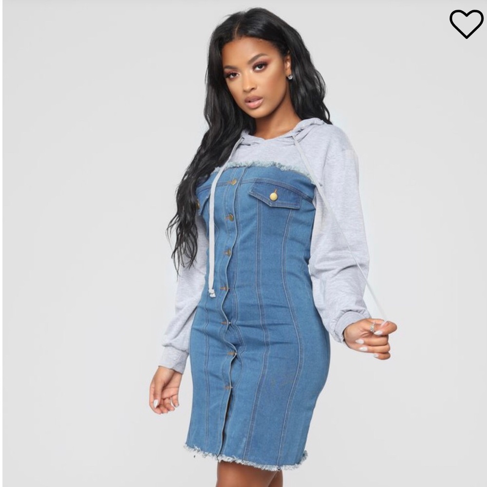 Denim hoodie dress *NWOT*